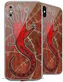 2 Decal style Skin Wraps set for Apple iPhone X and XS Red Right Hand